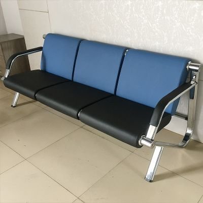 Metal base cushion seats waiting bench